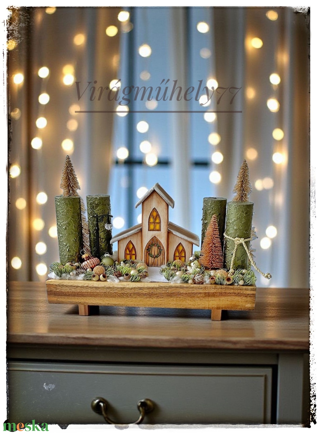 Templomos adventi  - karácsony - adventi díszek - adventi gyertyadíszek és koszorúdíszek - Meska.hu