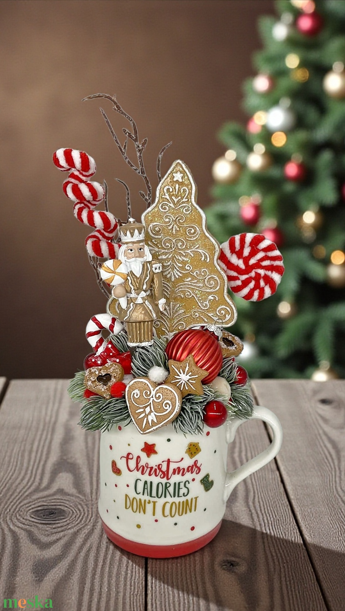 Akció Bögrés mézeskalácsos karácsonyi dísz � 15 � 30 cm - karácsony - karácsonyi lakásdekoráció - karácsonyi lakásdíszek - Meska.hu