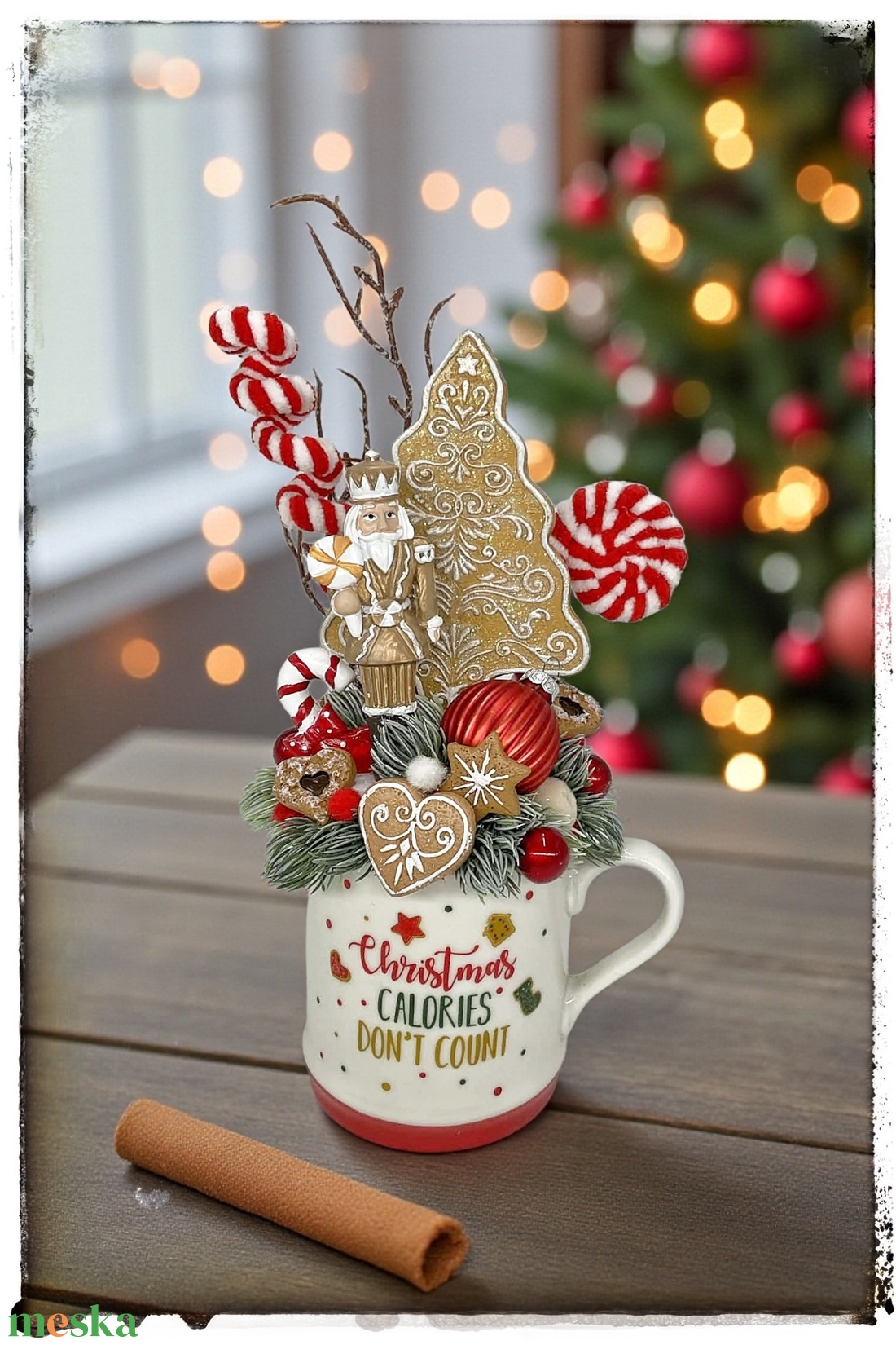 Akció Bögrés mézeskalácsos karácsonyi dísz � 15 � 30 cm - karácsony - karácsonyi lakásdekoráció - karácsonyi lakásdíszek - Meska.hu