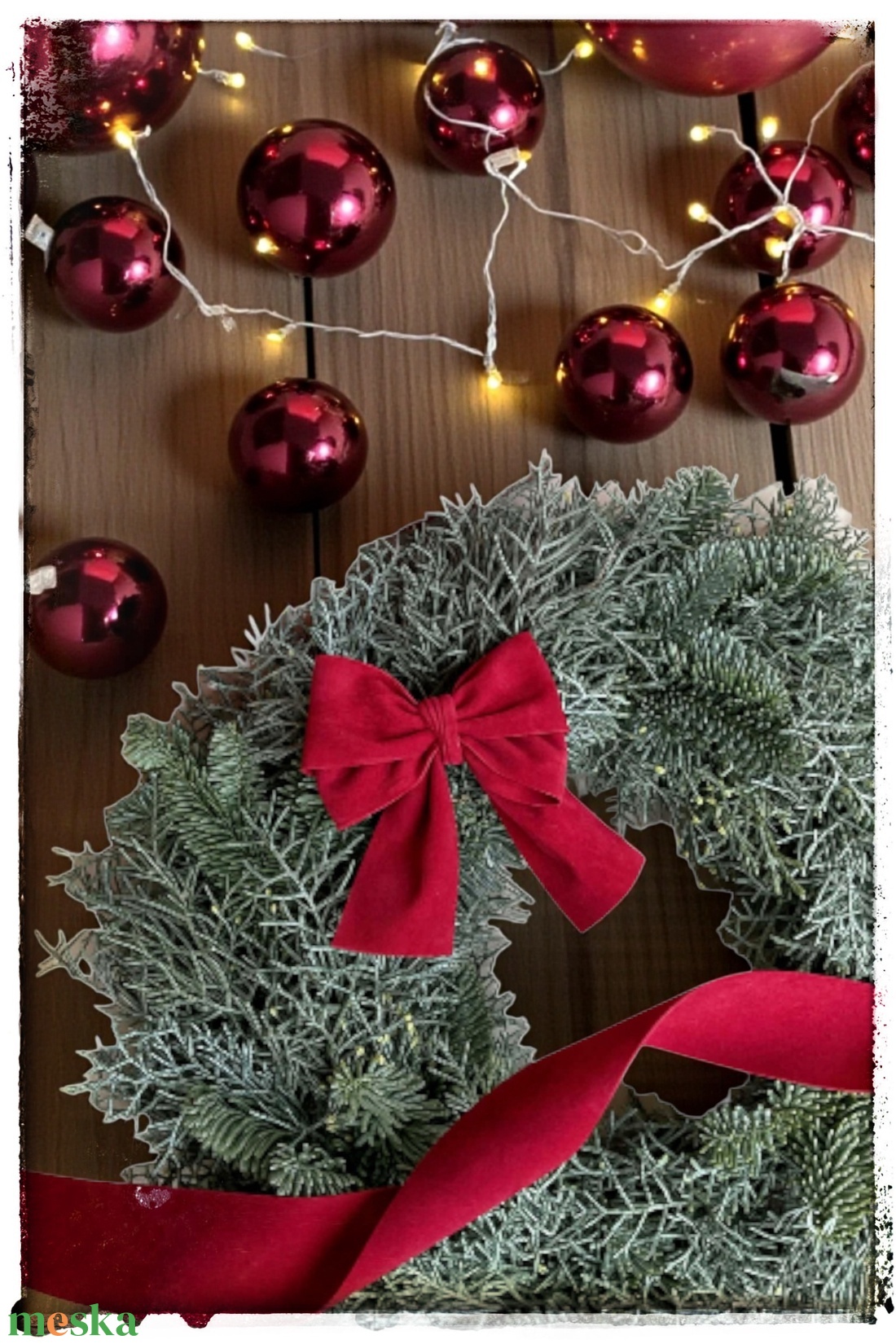 Bársony masni sötét piros/burgundi  - karácsony - karácsonyi lakásdekoráció - karácsonyfadíszek - Meska.hu