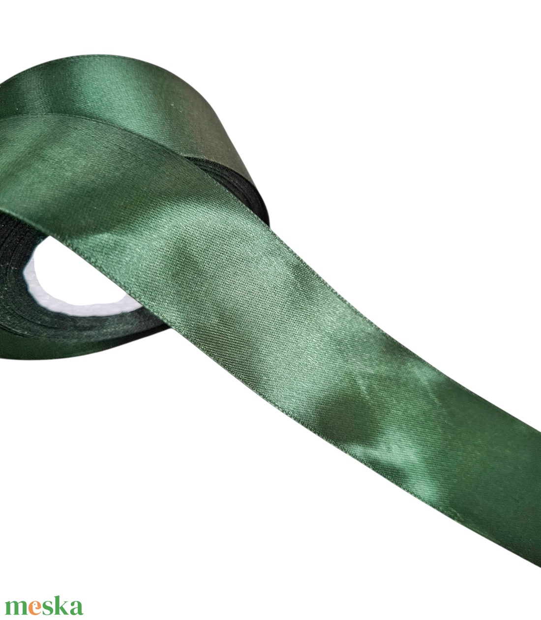 Szatén masni sötét zöld színben - karácsony - karácsonyi lakásdekoráció - karácsonyfadíszek - Meska.hu