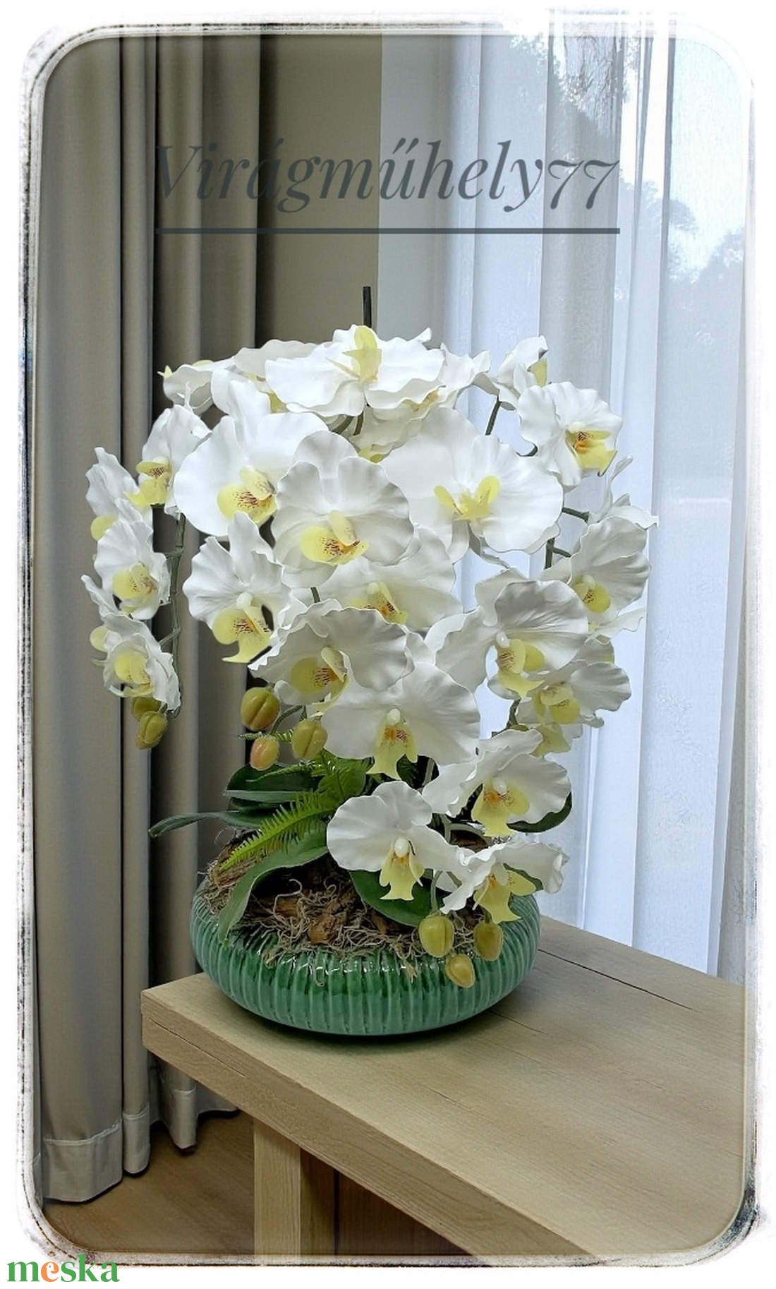 Exkluzív Orchidea asztaldísz  - otthon & életmód - virágdekoráció - virágdíszek - asztali virágdísz - Meska.hu