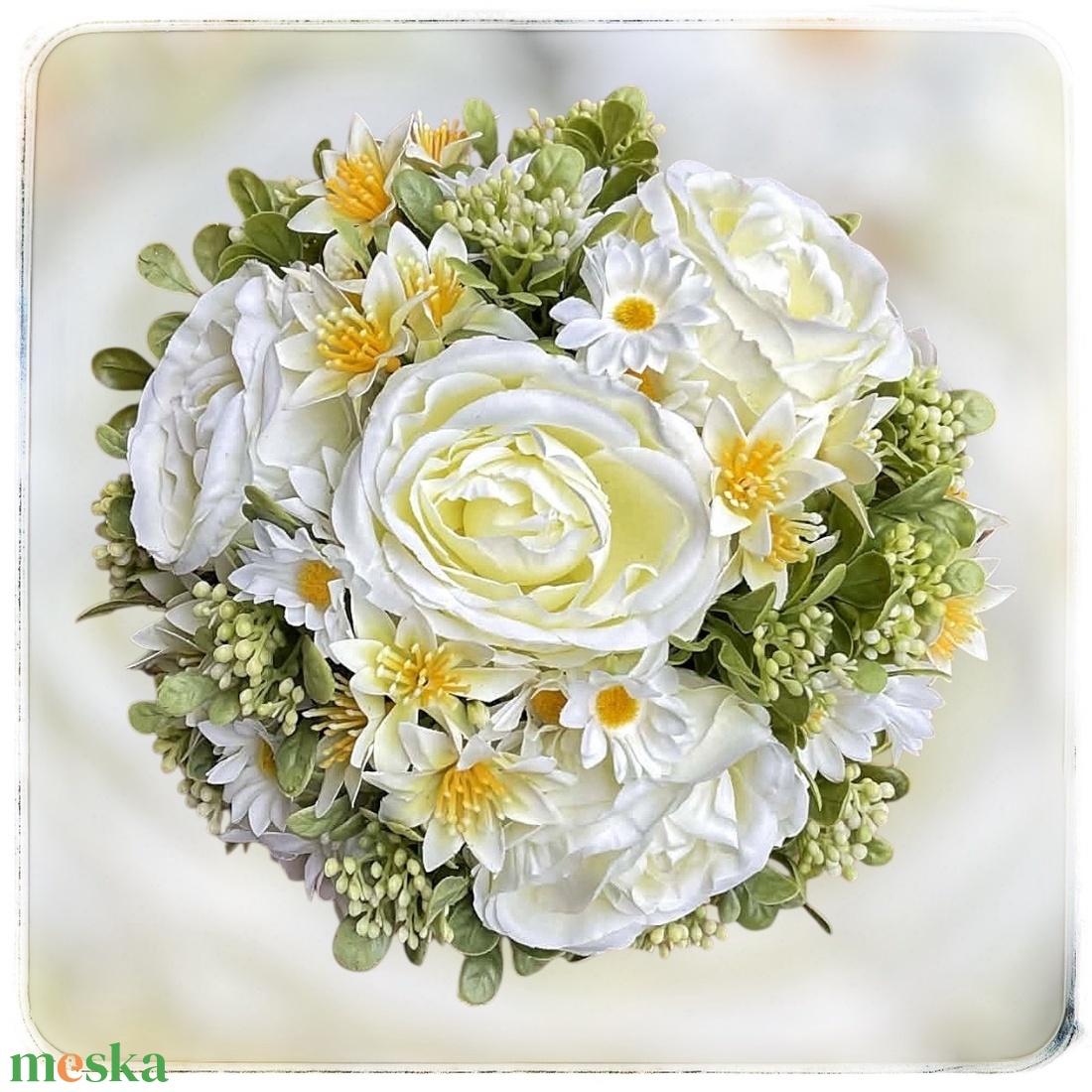 Vegyes virágos tavaszi asztaldísz bazsarózsával - otthon & életmód - virágdekoráció - virágdíszek - asztali virágdísz - Meska.hu