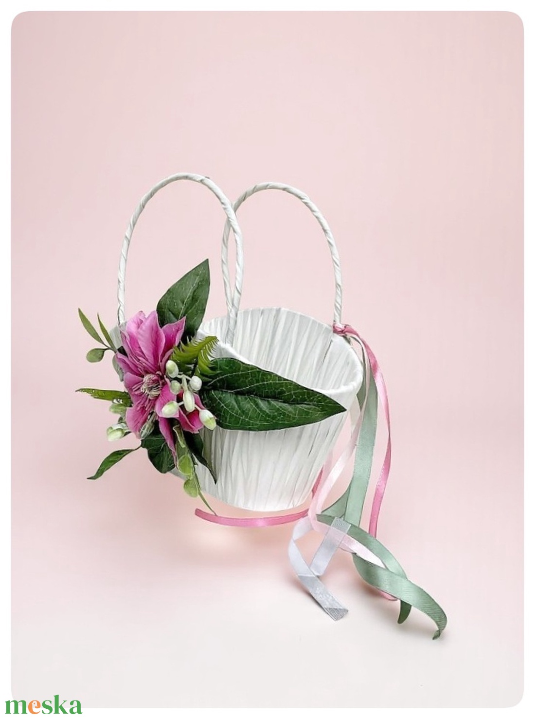 Vidám kiskosár, anyák napjára, húsvétra - ünnepi díszek, dekorációk - húsvéti díszek és dekorációk - húsvéti kosár - Meska.hu