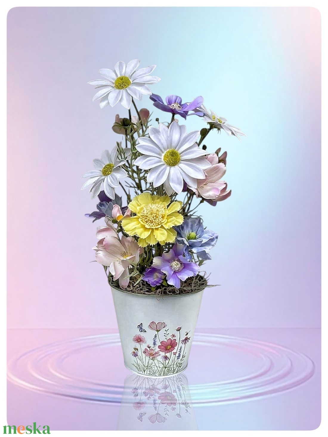 Mezei vadvirágos asztaldísz  - ünnepi díszek, dekorációk - húsvéti díszek és dekorációk - húsvéti asztaldíszek - Meska.hu