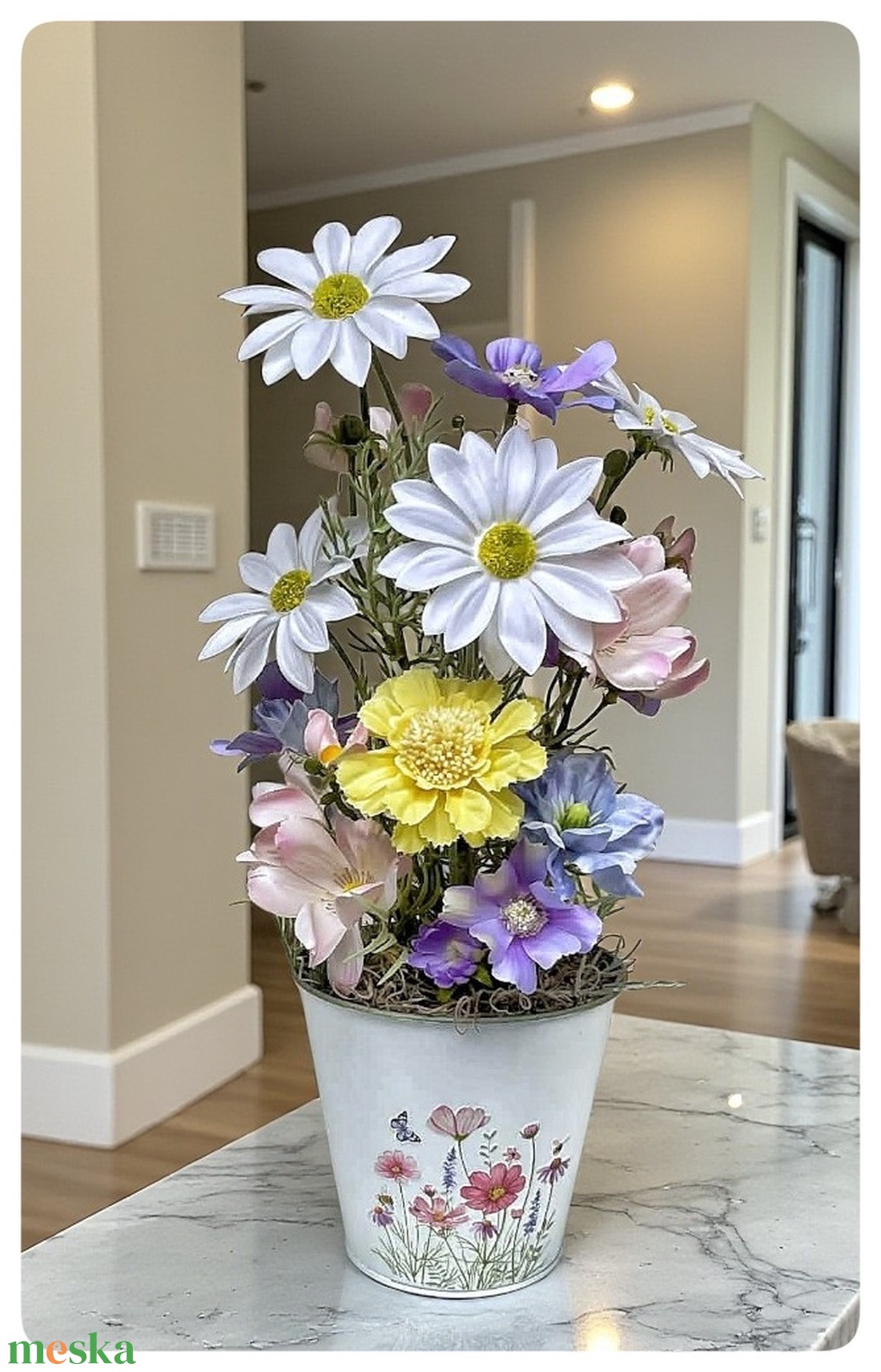 Mezei vadvirágos asztaldísz  - ünnepi díszek, dekorációk - húsvéti díszek és dekorációk - húsvéti asztaldíszek - Meska.hu