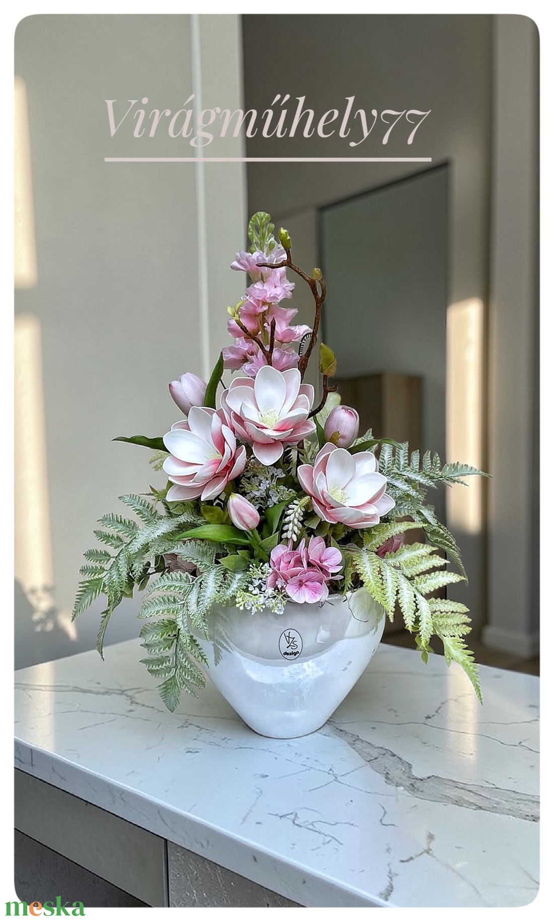 Exkluzív magnólia asztaldísz  - otthon & életmód - dekoráció - asztal és polc dekoráció - asztaldísz - Meska.hu