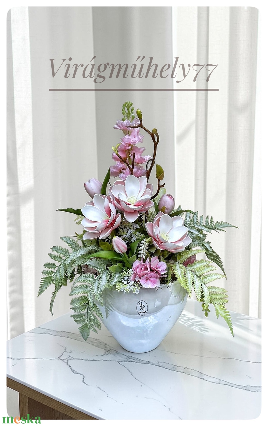 Exkluzív magnólia asztaldísz  - otthon & életmód - dekoráció - asztal és polc dekoráció - asztaldísz - Meska.hu