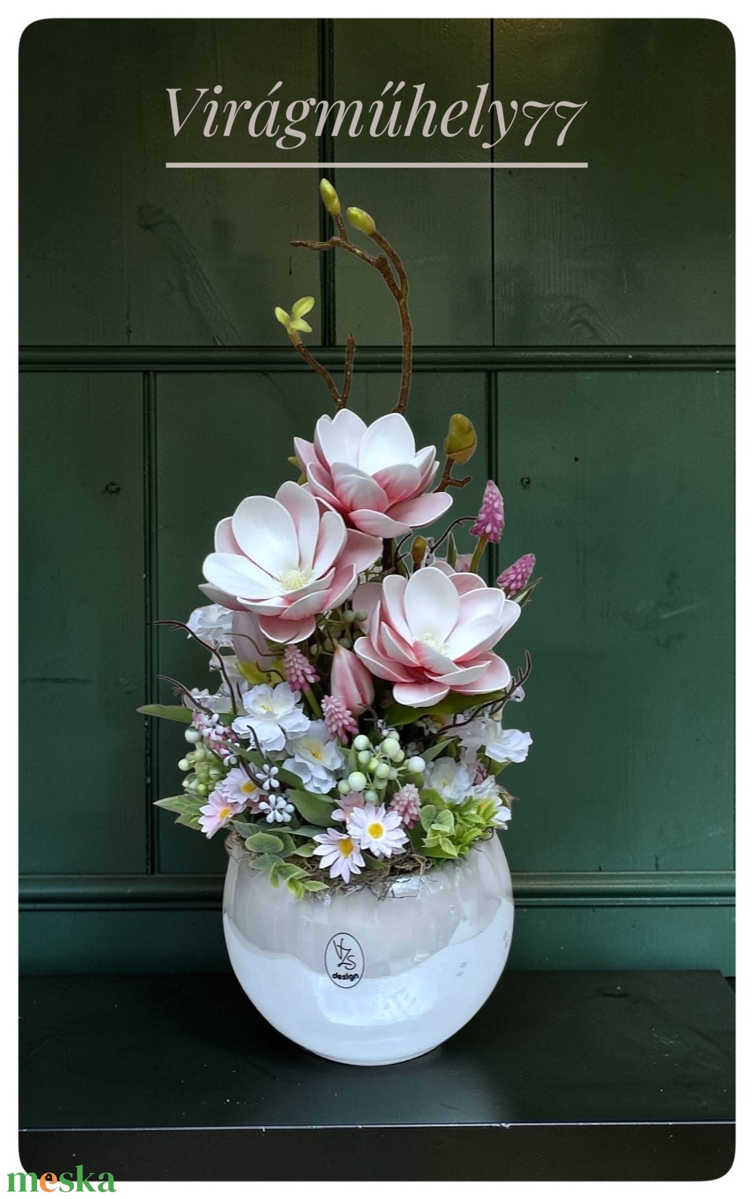 Prémium magnólia asztaldísz  - otthon & életmód - dekoráció - asztal és polc dekoráció - asztaldísz - Meska.hu