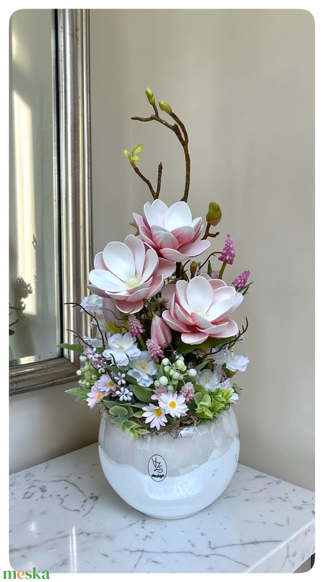 Prémium magnólia asztaldísz  - otthon & életmód - dekoráció - asztal és polc dekoráció - asztaldísz - Meska.hu