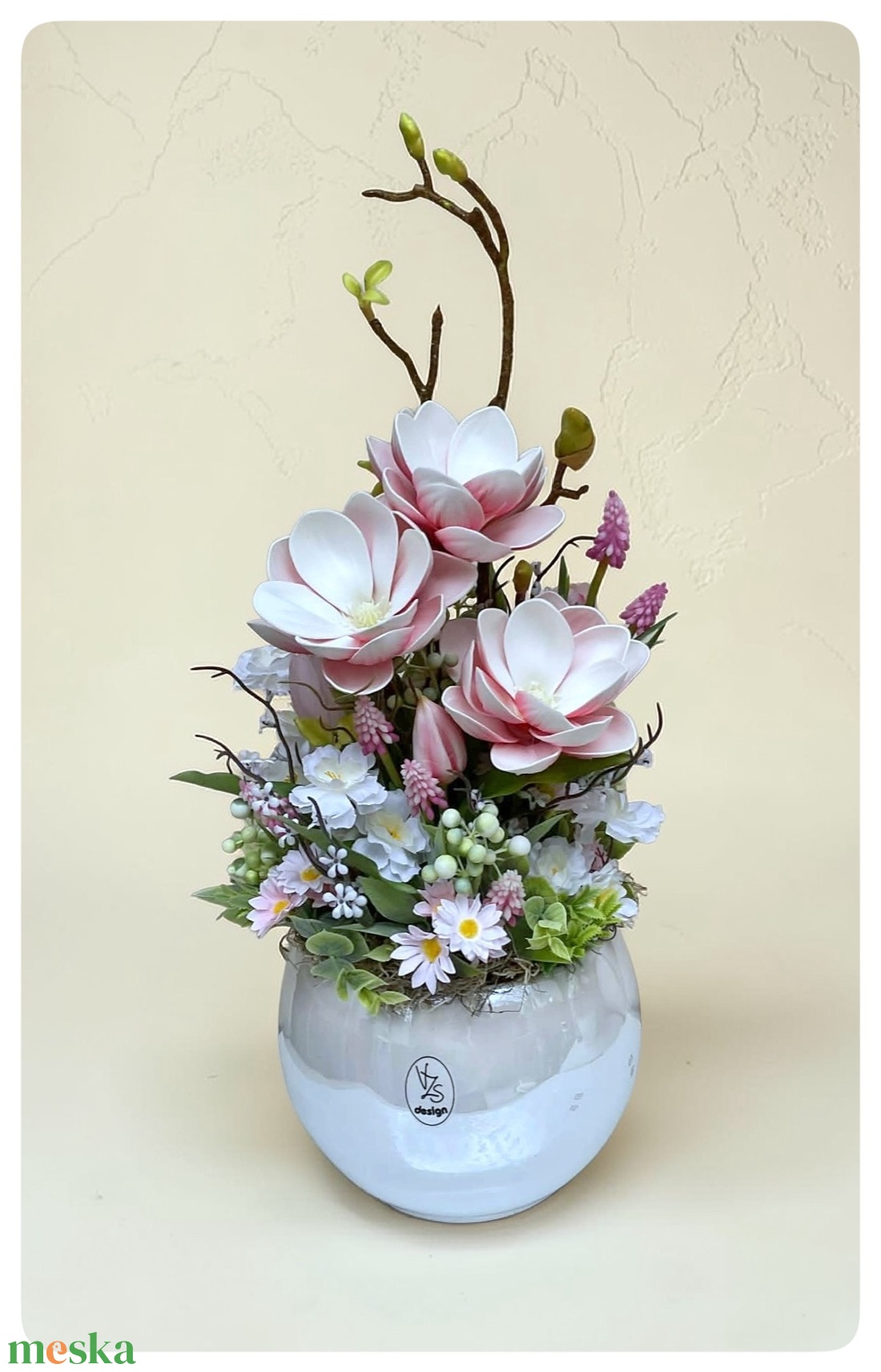 Prémium magnólia asztaldísz  - otthon & életmód - dekoráció - asztal és polc dekoráció - asztaldísz - Meska.hu