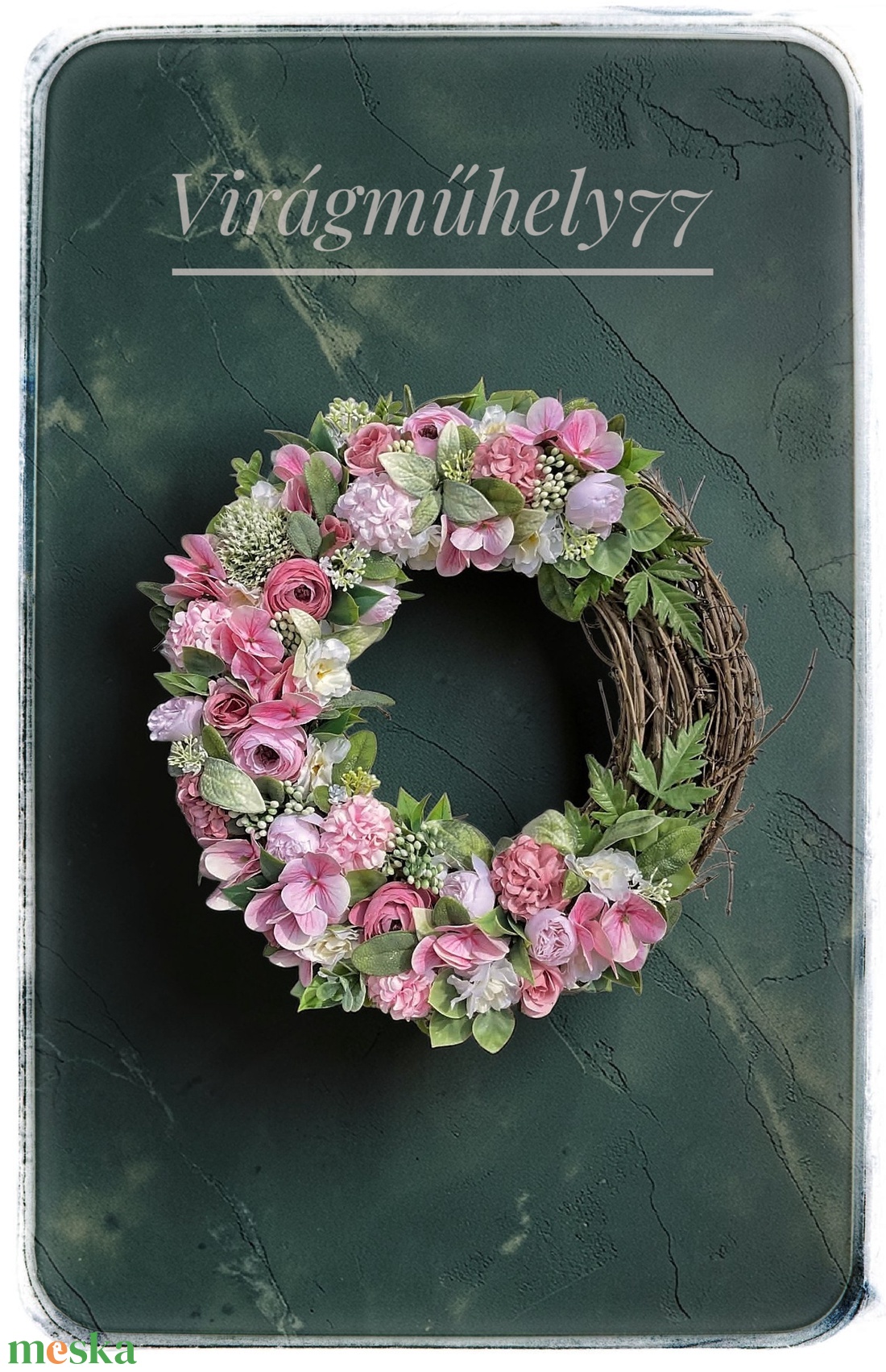 Vegyes virágos kopogtató  - otthon & életmód - dekoráció - ajtó- és ablak dekoráció - ajtódísz & kopogtató - Meska.hu