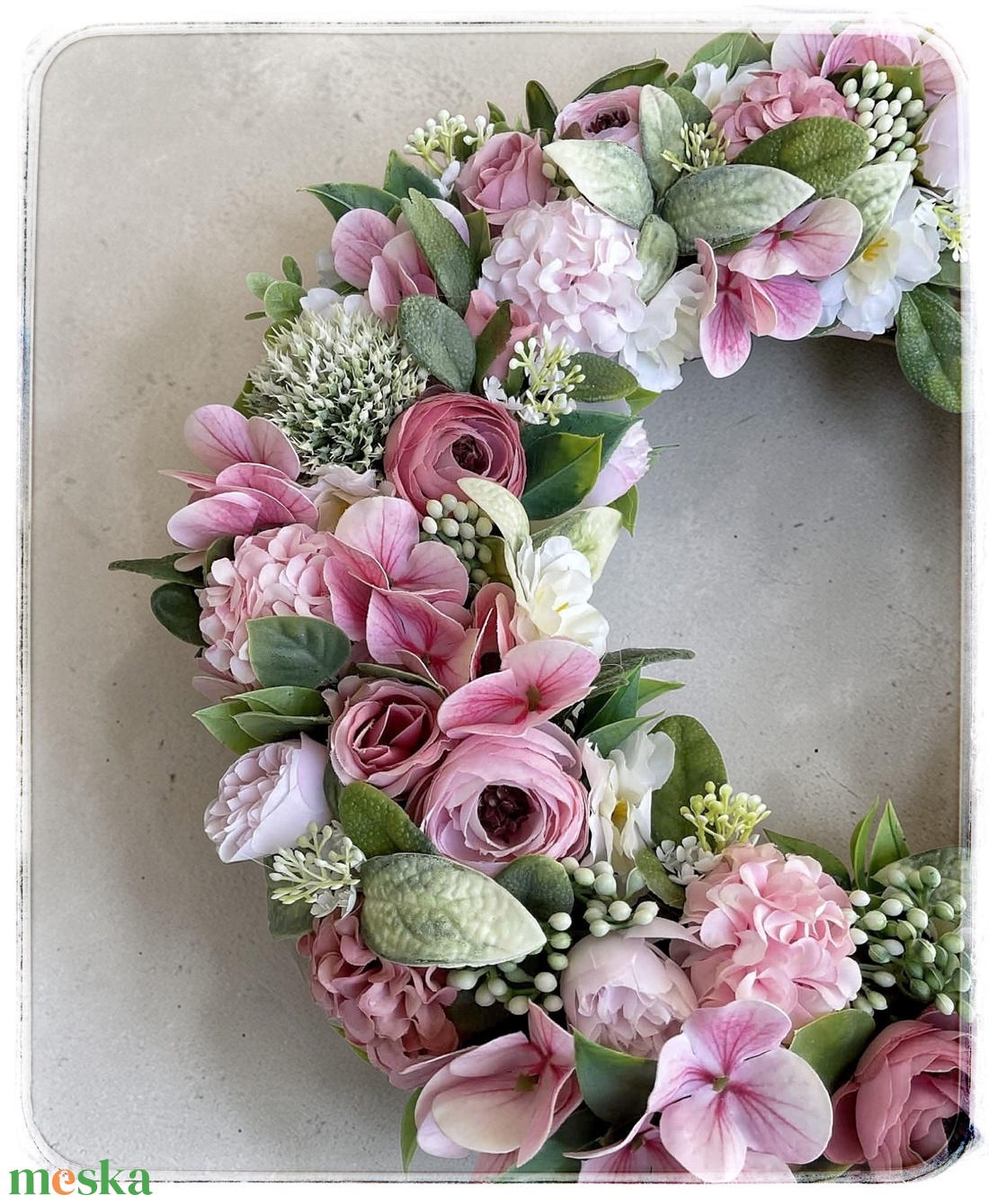 Vegyes virágos kopogtató  - otthon & életmód - dekoráció - ajtó- és ablak dekoráció - ajtódísz & kopogtató - Meska.hu