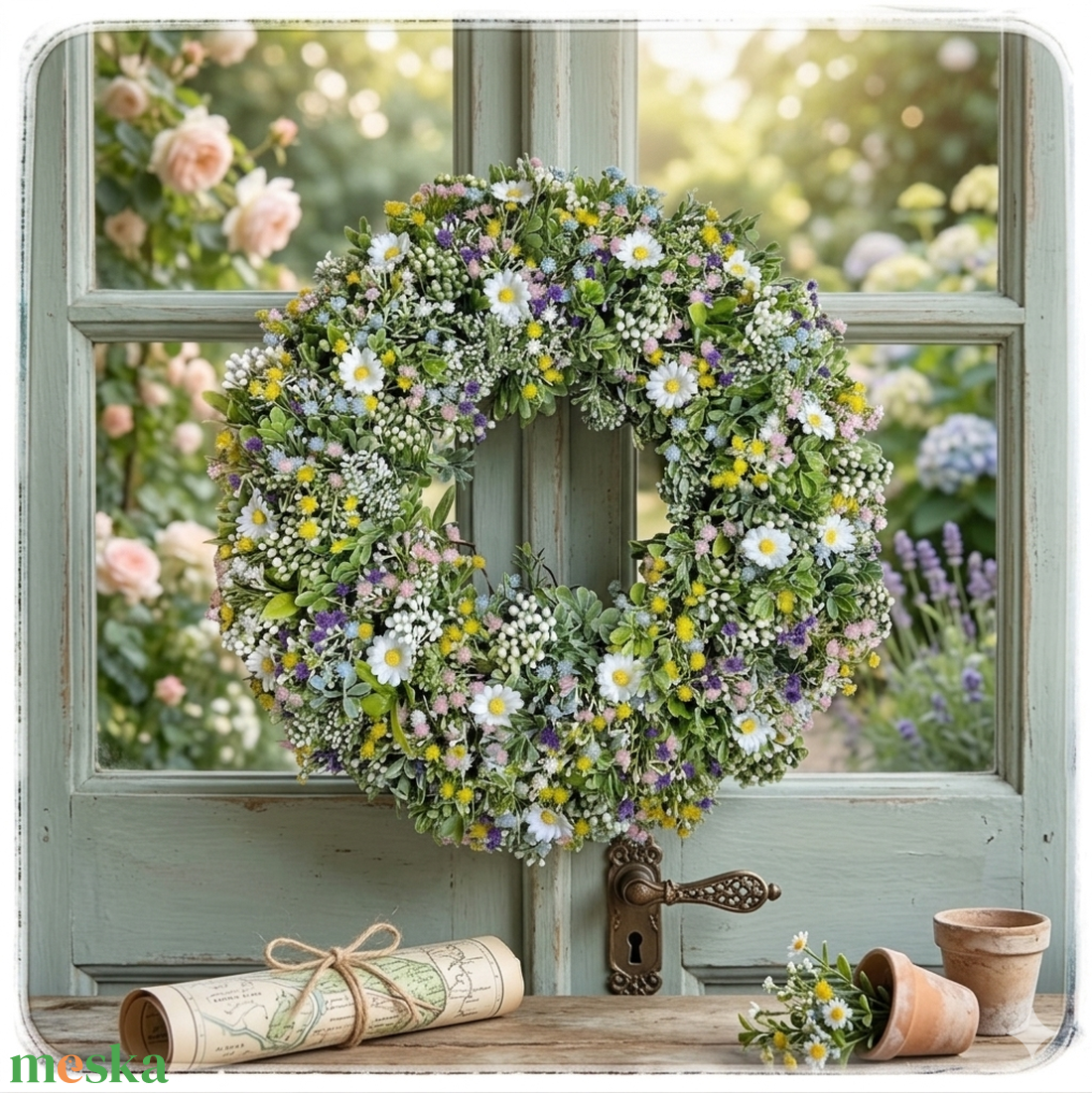 Mezei vadvirágos kopogtató  - otthon & életmód - dekoráció - ajtó- és ablak dekoráció - ajtódísz & kopogtató - Meska.hu