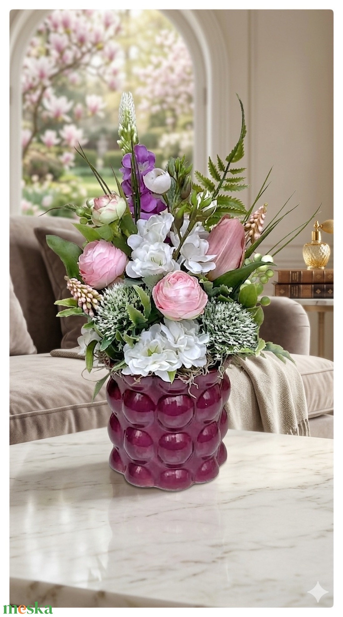 Tavaszi, anyáknapi virágdísz  - otthon & életmód - virágdekoráció - virágdíszek - asztali virágdísz - Meska.hu