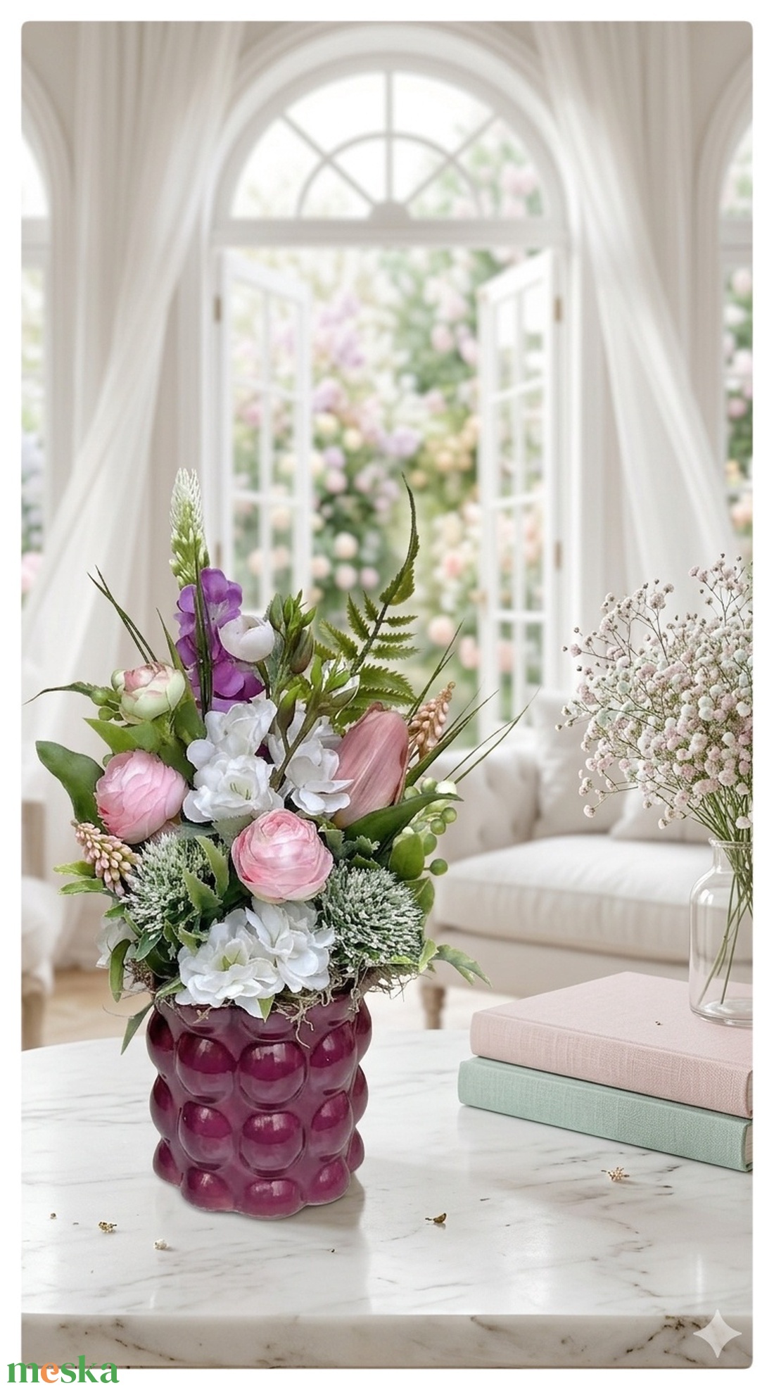 Tavaszi, anyáknapi virágdísz  - otthon & életmód - virágdekoráció - virágdíszek - asztali virágdísz - Meska.hu