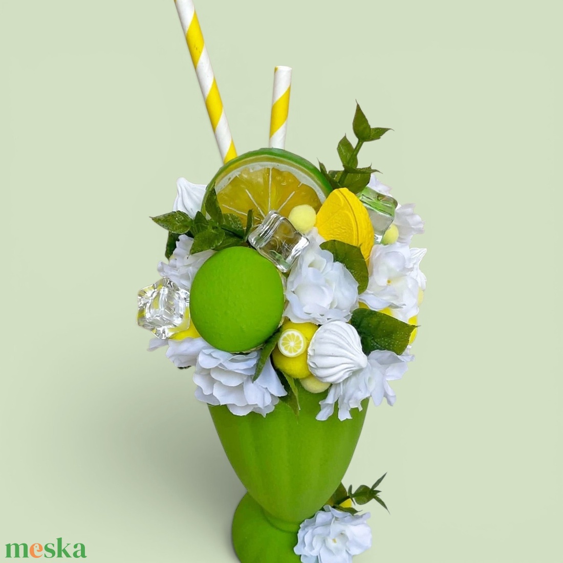 Citrom lime, limonádé , fagyi kehely  - otthon & életmód - dekoráció - asztal és polc dekoráció - asztaldísz - Meska.hu
