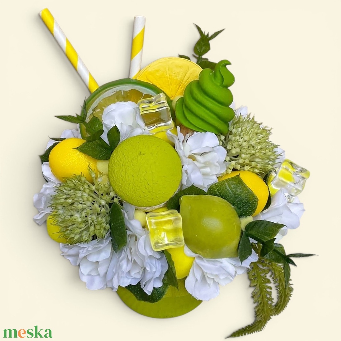 Citrom lime, limonádé , fagyi kehely 3. - otthon & életmód - dekoráció - asztal és polc dekoráció - asztaldísz - Meska.hu