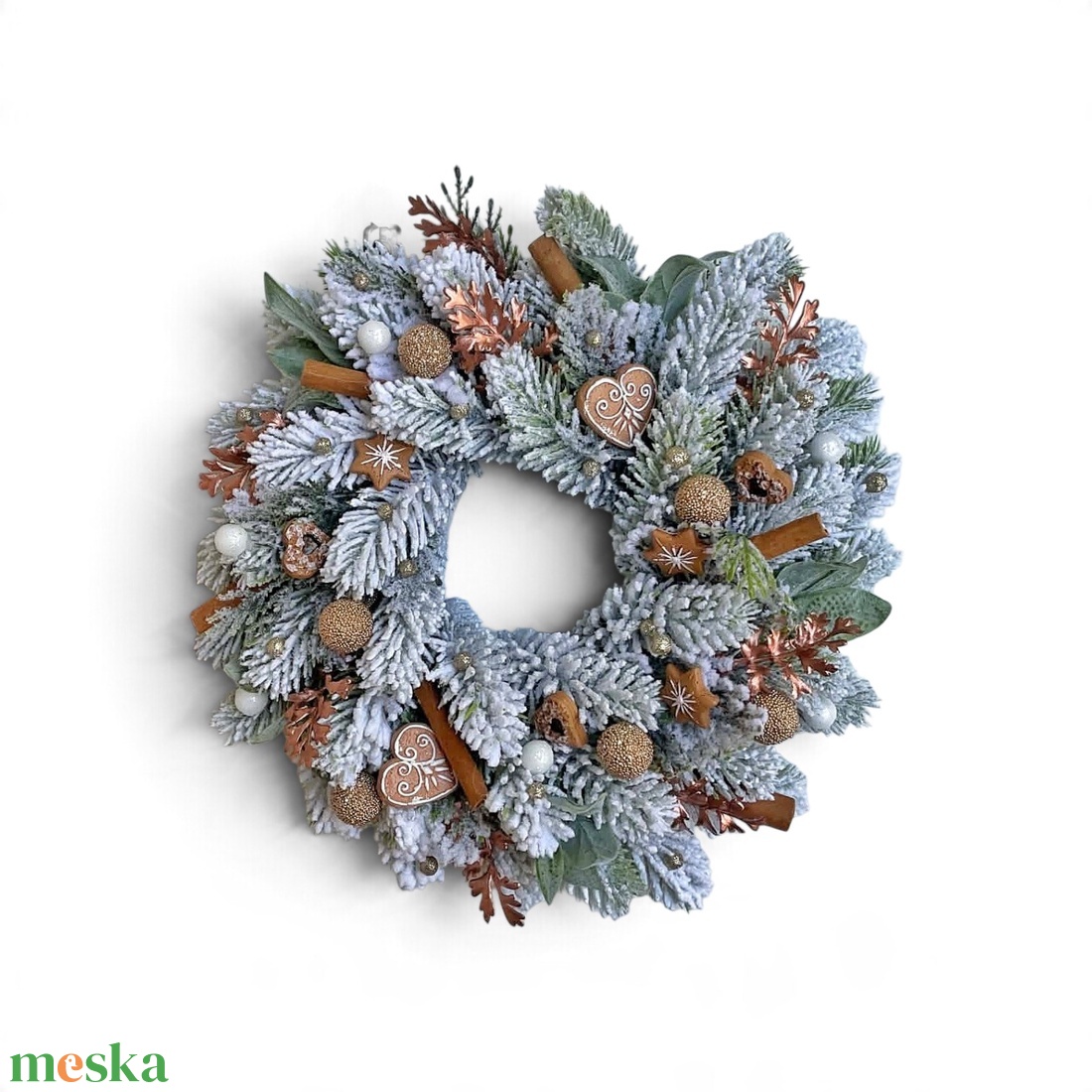 Mézeskalács kopogtató 25cm - karácsony - adventi díszek - adventi ajtódísz - Meska.hu