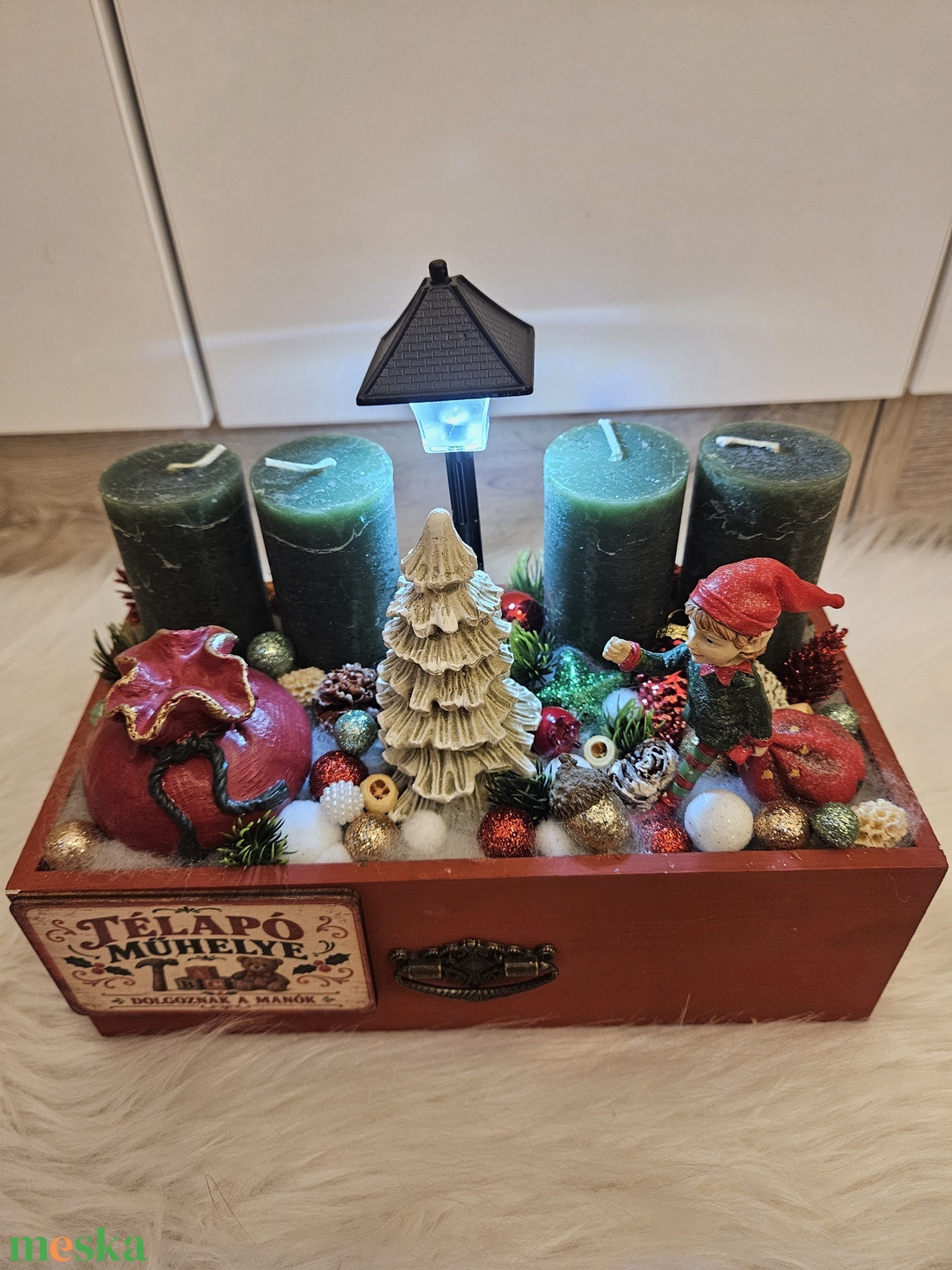 Manós adventi asztalidísz - otthon & életmód - dekoráció - asztal és polc dekoráció - asztaldísz - Meska.hu