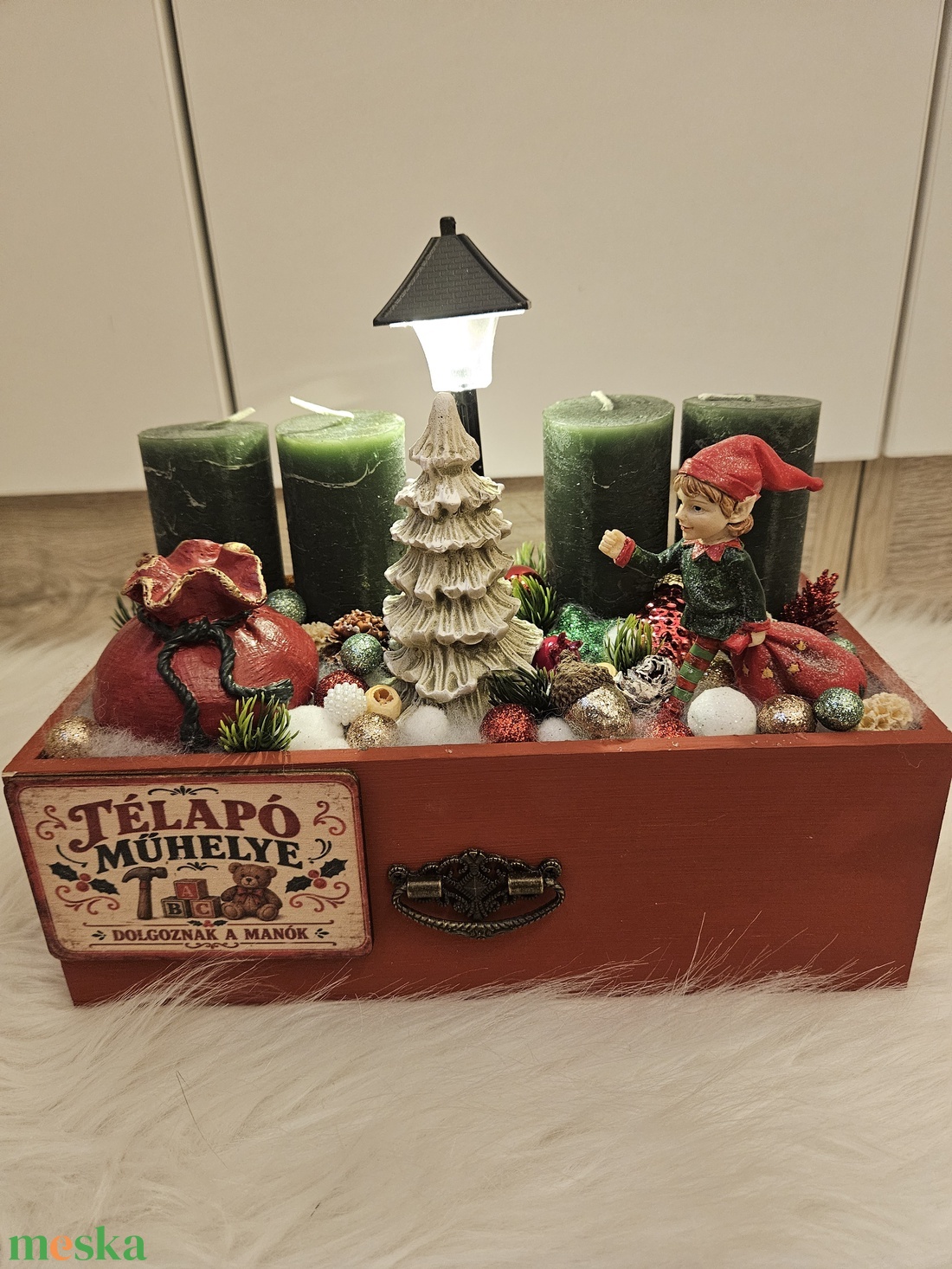 Manós adventi asztalidísz - otthon & életmód - dekoráció - asztal és polc dekoráció - asztaldísz - Meska.hu