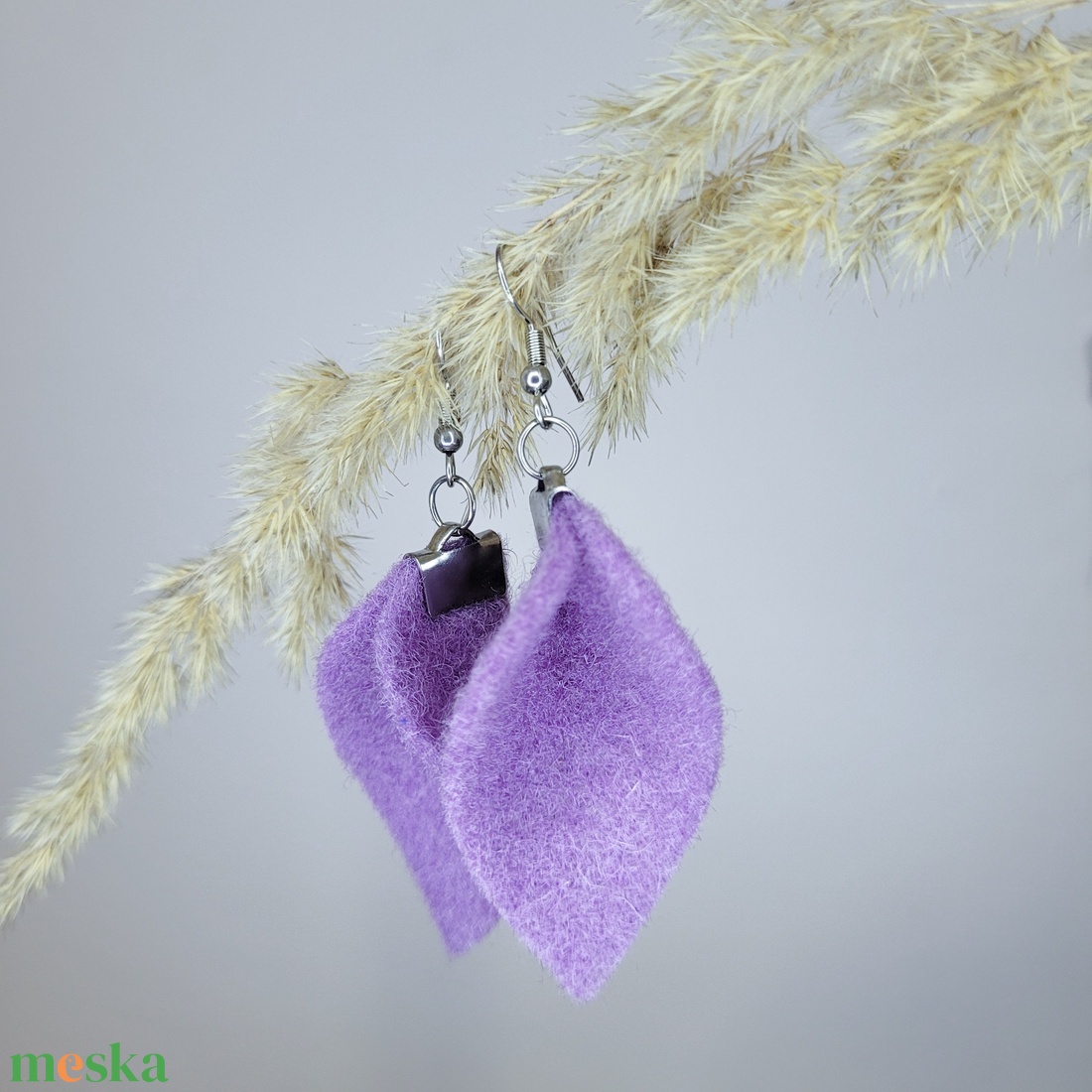 Tündérlevél aromafülbevaló- lila - ékszer - fülbevaló - lógó fülbevaló - Meska.hu