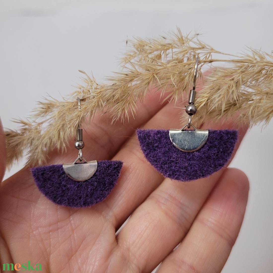 Holdszirmok aromafülbevaló, lila - ékszer - fülbevaló - lógó fülbevaló - Meska.hu