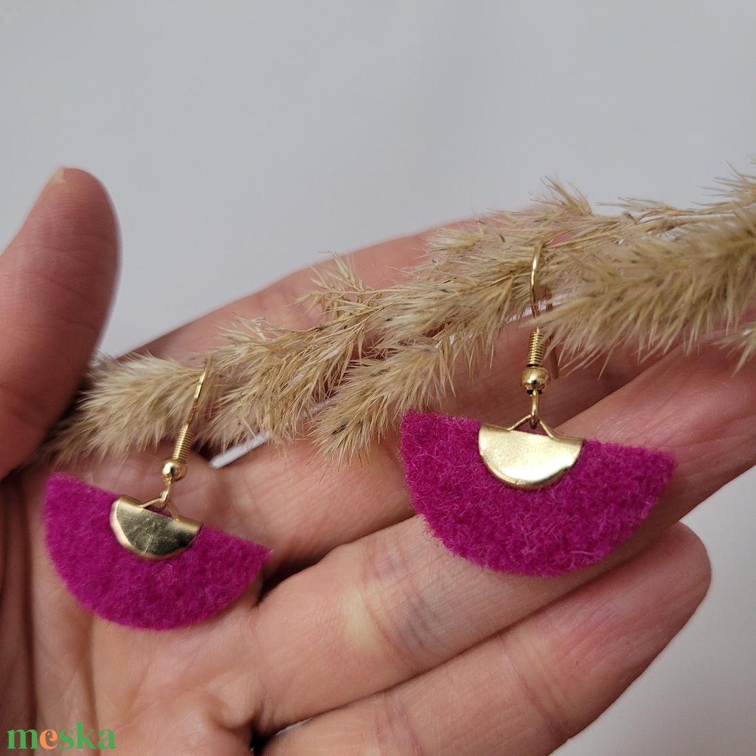 Holdszirmok aromafülbevaló - fukszia/magenta - ékszer - fülbevaló - lógó fülbevaló - Meska.hu