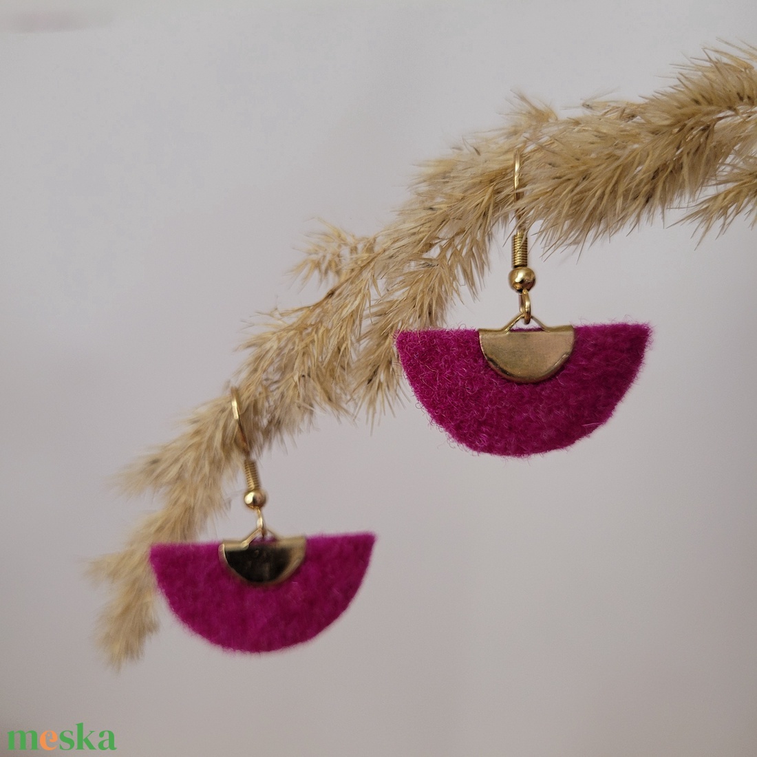 Holdszirmok aromafülbevaló - fukszia/magenta - ékszer - fülbevaló - lógó fülbevaló - Meska.hu