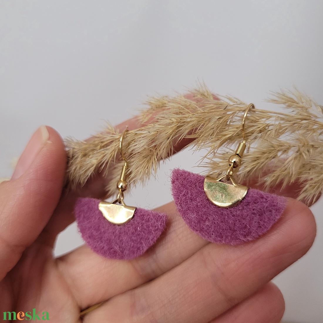 Holdszirmok aromafülbevaló - lilás lazac - ékszer - fülbevaló - lógó fülbevaló - Meska.hu