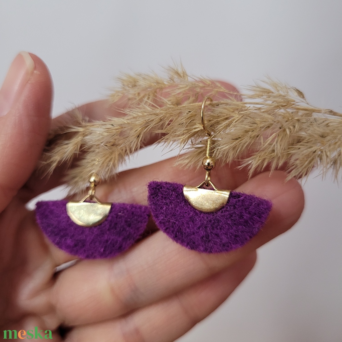 Holdszirmok aromafülbevaló - lila - ékszer - fülbevaló - lógó fülbevaló - Meska.hu