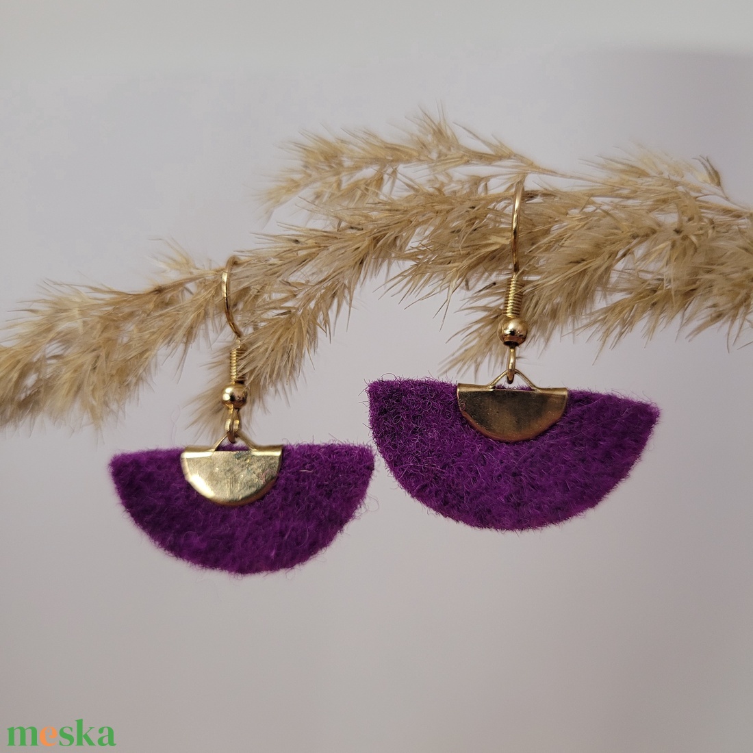 Holdszirmok aromafülbevaló - lila - ékszer - fülbevaló - lógó fülbevaló - Meska.hu