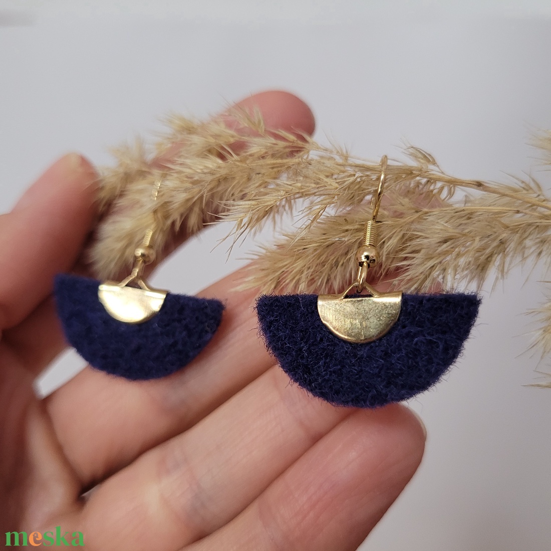 Holdszirmok aromafülbevaló - kék - ékszer - fülbevaló - lógó fülbevaló - Meska.hu