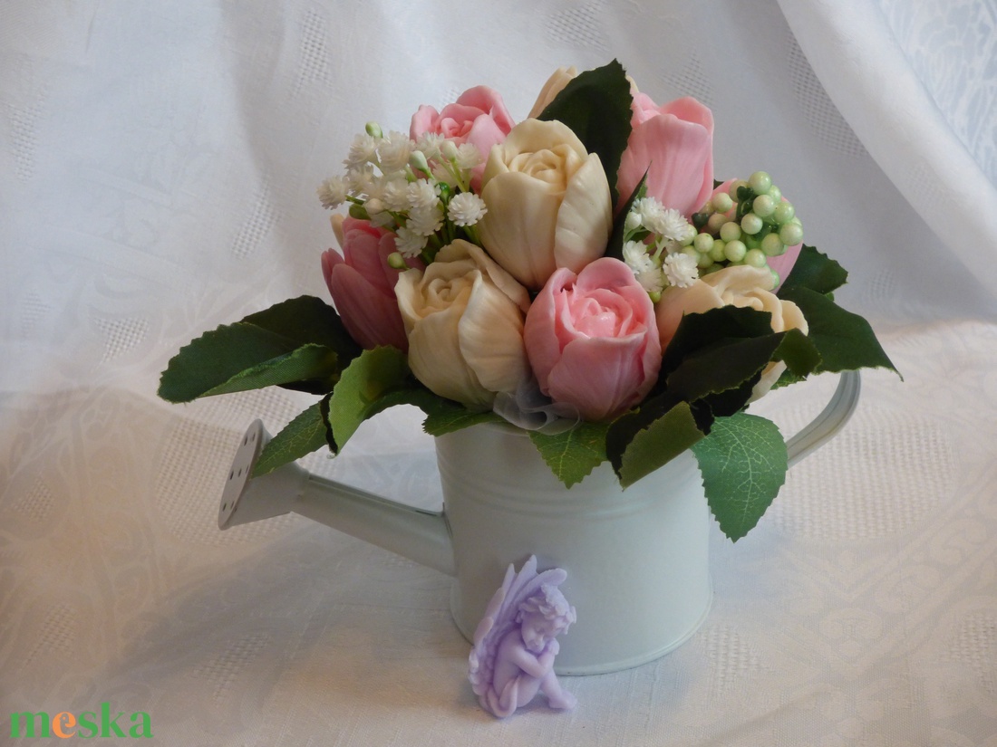 Rózsaszín tulipán csokor - otthon & életmód - dekoráció - Meska.hu