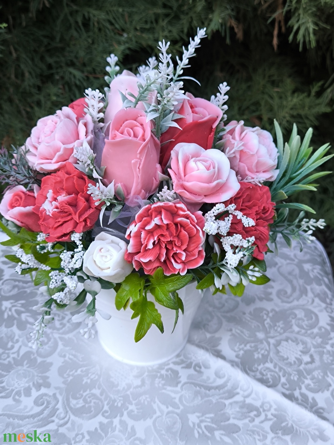 Szegfűs virágcsokor - otthon & életmód - dekoráció - virágdísz és tartó - csokor & virágdísz - Meska.hu