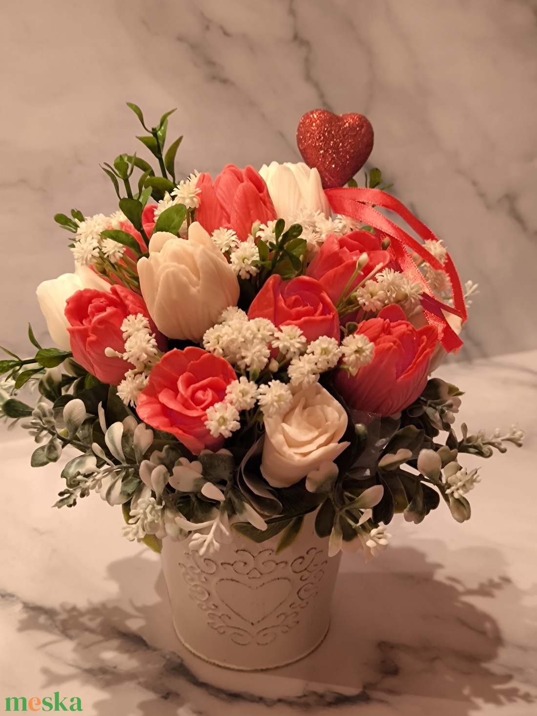 Tulipán illatos szappanvirág csokor - otthon & életmód - virágdekoráció - virágok - virágcsokor - Meska.hu