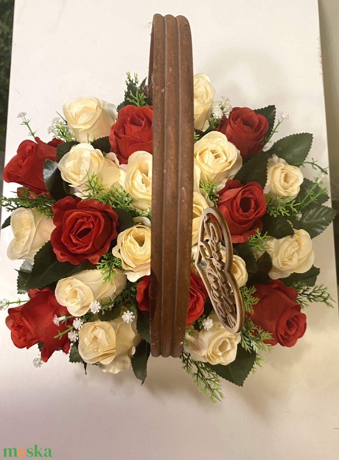 Rózsa kosár XL  virágdoboz, virágbox, asztaldísz  - otthon & életmód - dekoráció - asztal és polc dekoráció - asztaldísz - Meska.hu