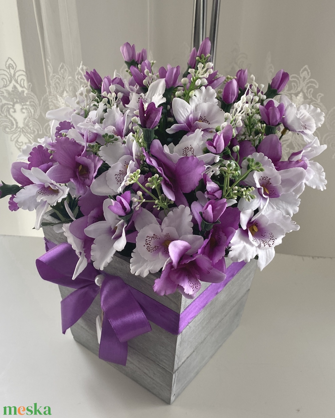 Lila Orchidea XL csokor,virágbox , virágdoboz, asztaldísz - otthon & életmód - dekoráció - virágdísz és tartó - virágbox, virágdoboz - Meska.hu Lila Orchidea XL csokor,virágbox , virágdoboz, asztaldísz - otthon & életmód - dekoráció - virágdísz és tartó - virágbox, virágdoboz - Meska.hu