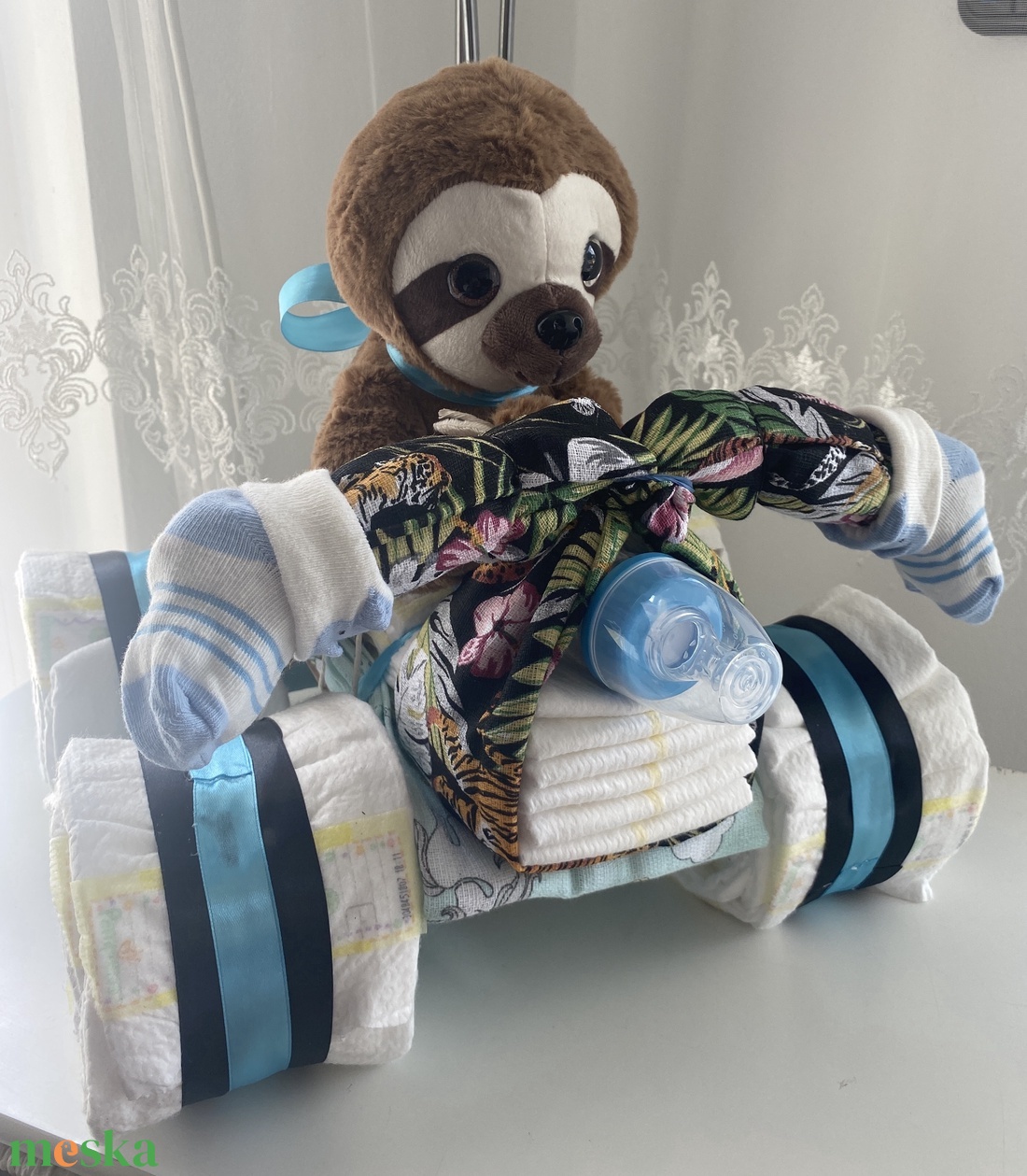 Lajhár Quad   autó pelenkatorta, 2-5 kg pelenkatorony, babaváró csomag - játék & sport - Meska.hu