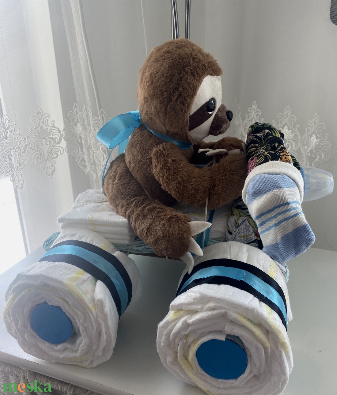 Lajhár Quad   autó pelenkatorta, 2-5 kg pelenkatorony, babaváró csomag - játék & sport - Meska.hu