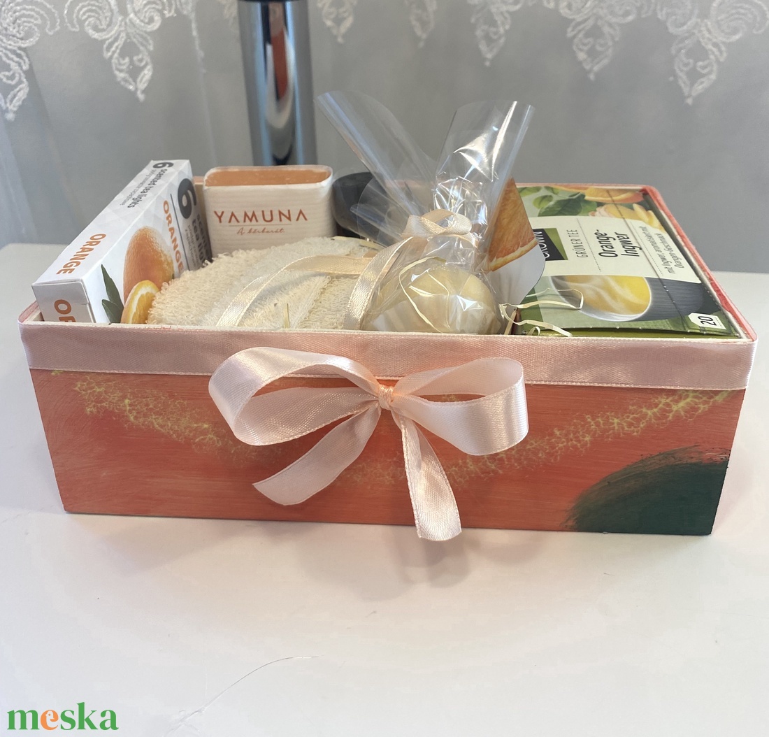 Narancsos  kényeztető  csomag, szett  - szépségápolás - kozmetikai ajándékcsomag - Meska.hu