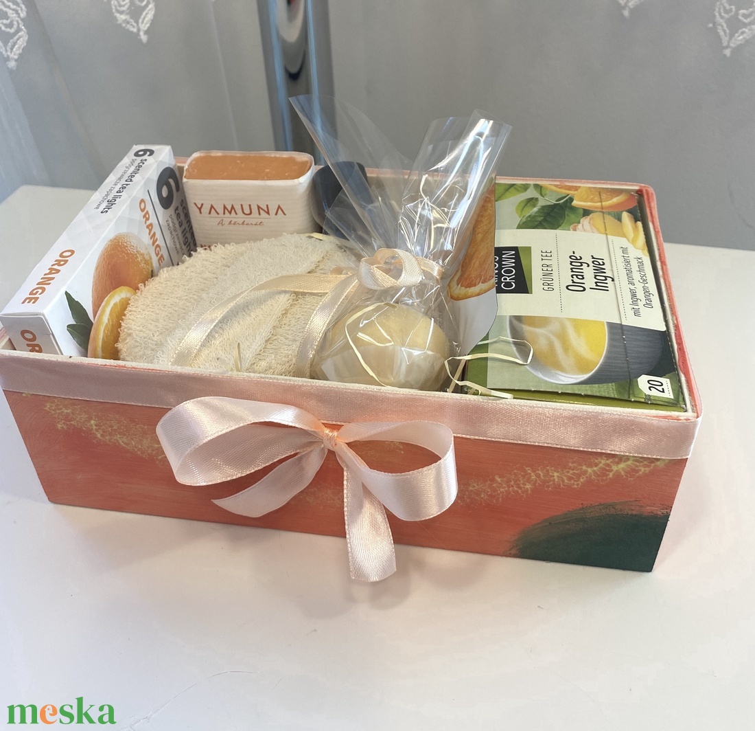 Narancsos  kényeztető  csomag, szett  - szépségápolás - kozmetikai ajándékcsomag - Meska.hu