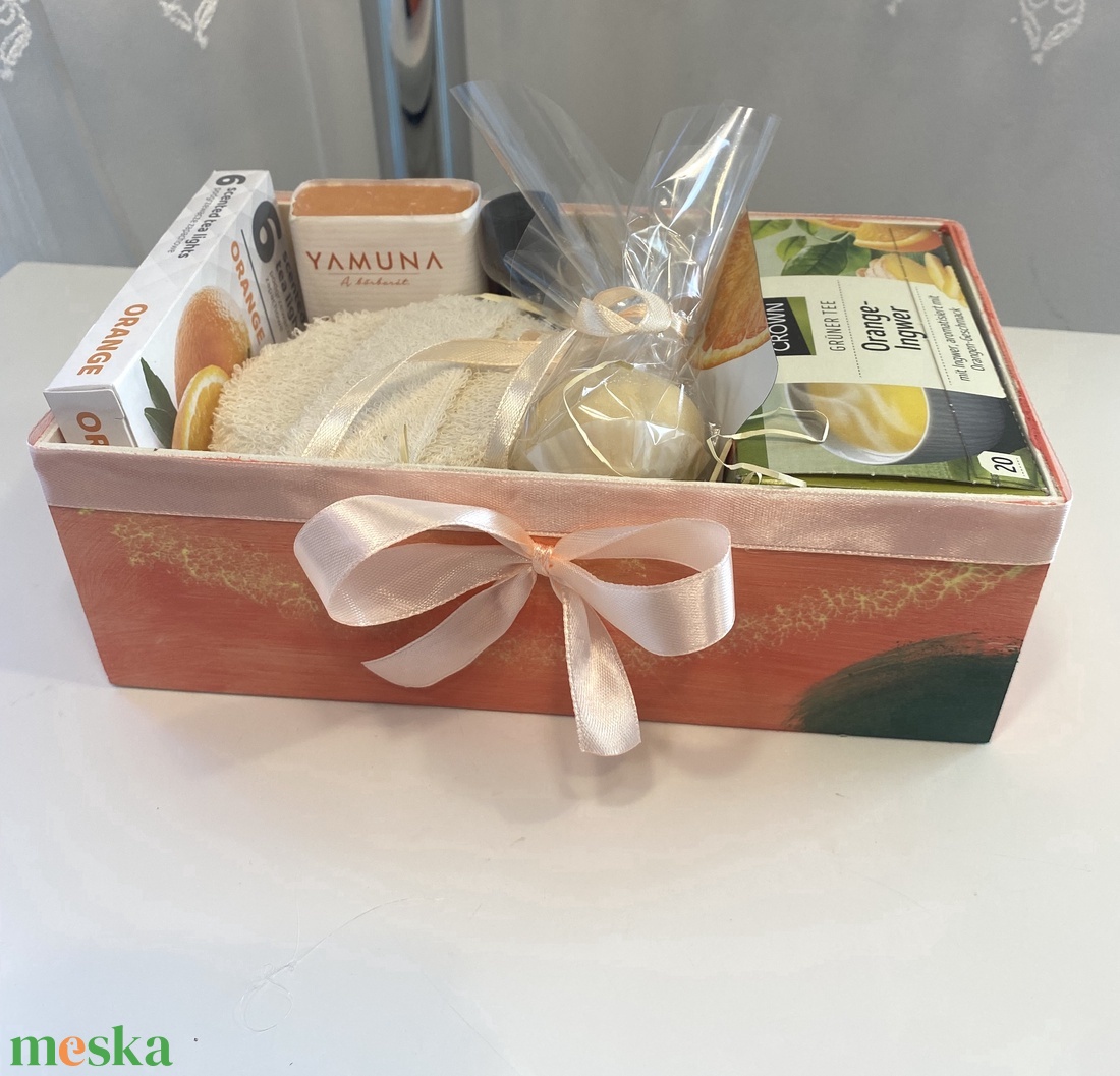 Narancsos  kényeztető  csomag, szett  - szépségápolás - kozmetikai ajándékcsomag - Meska.hu