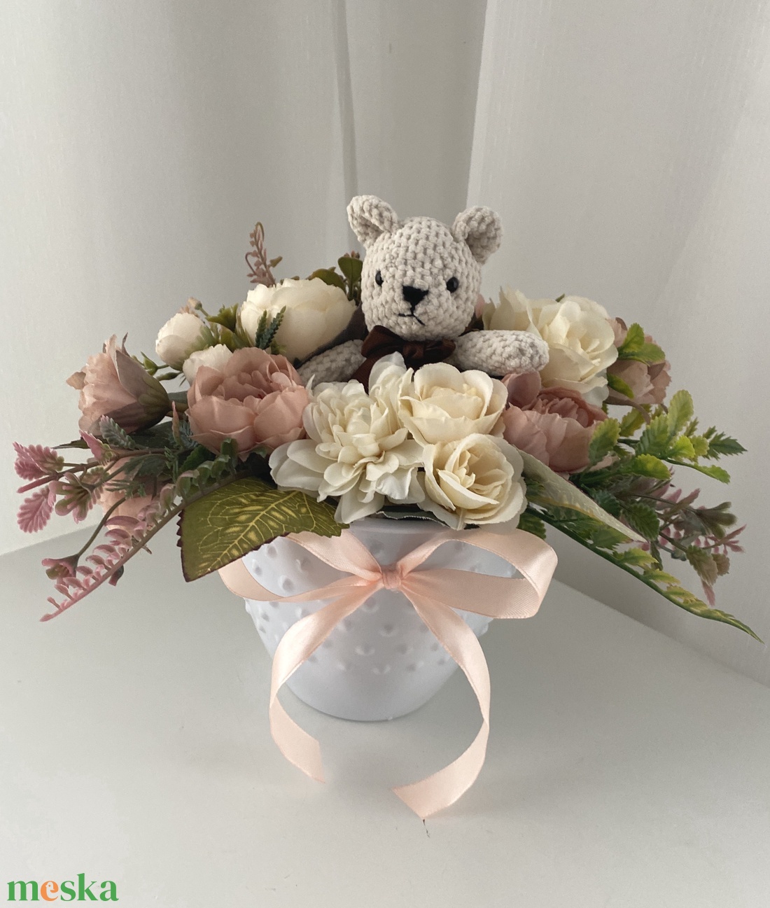 Maci rózsával Örökcsokor, virág csokor - otthon & életmód - dekoráció - Meska.hu