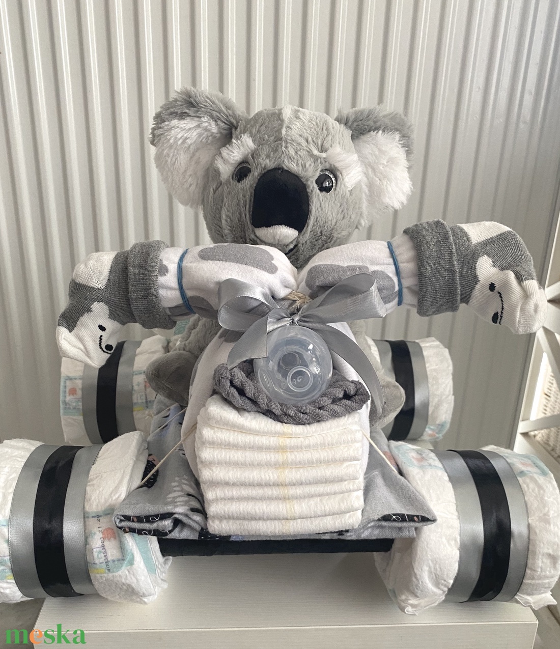 Koala maci Quad   autó pelenkatorta, 2-5 kg pelenkatorony, babaváró csomag - játék & sport - Meska.hu