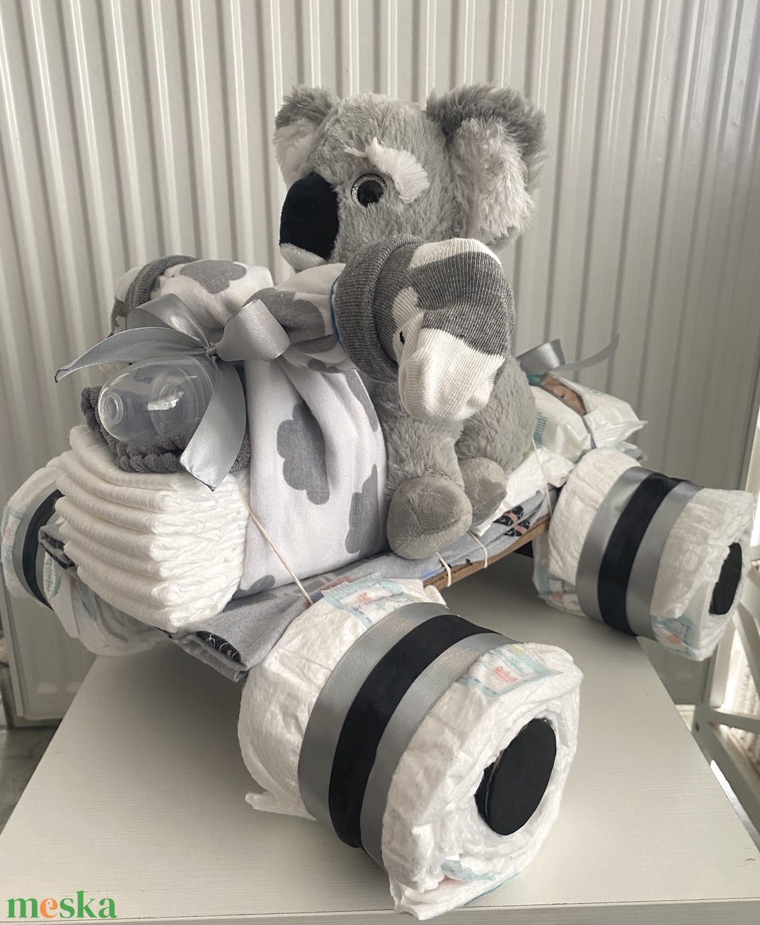 Koala maci Quad   autó pelenkatorta, 2-5 kg pelenkatorony, babaváró csomag - játék & sport - Meska.hu