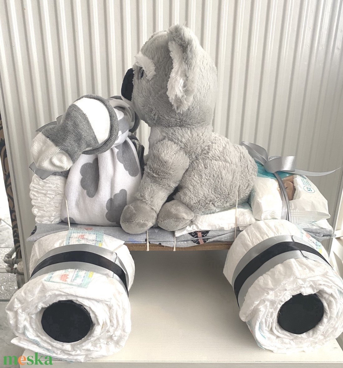 Koala maci Quad   autó pelenkatorta, 2-5 kg pelenkatorony, babaváró csomag - játék & sport - Meska.hu