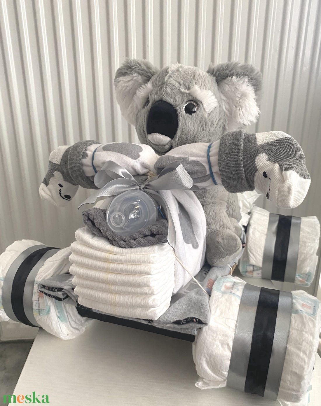 Koala maci Quad   autó pelenkatorta, 2-5 kg pelenkatorony, babaváró csomag - játék & sport - Meska.hu