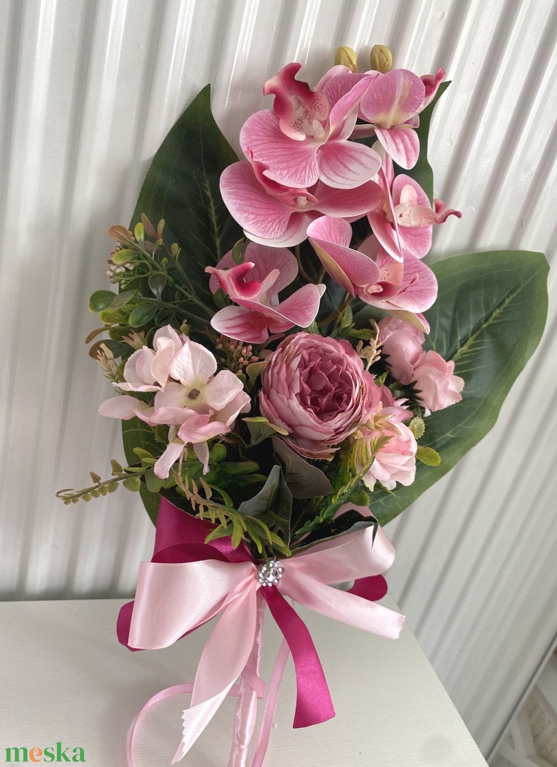 Orchidea kézi virágcsokor - otthon & életmód - dekoráció - Meska.hu