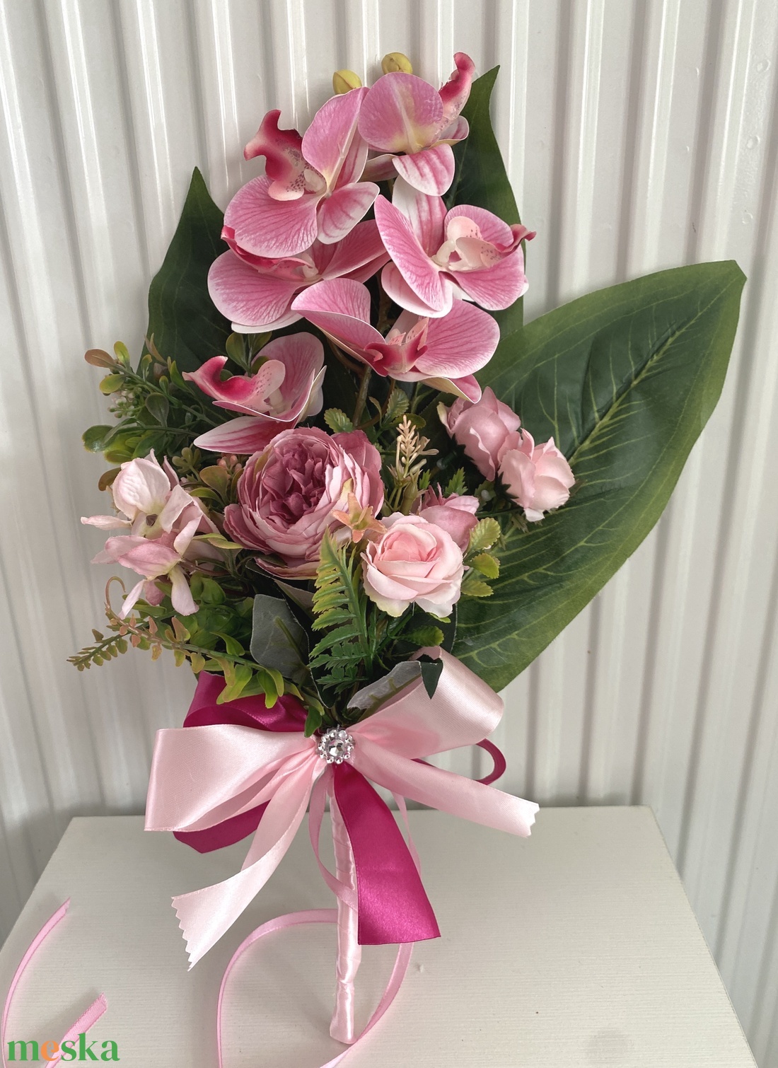 Orchidea kézi virágcsokor - otthon & életmód - dekoráció - Meska.hu